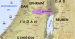 A map of the tribe of Benjamin borders and neighbors.