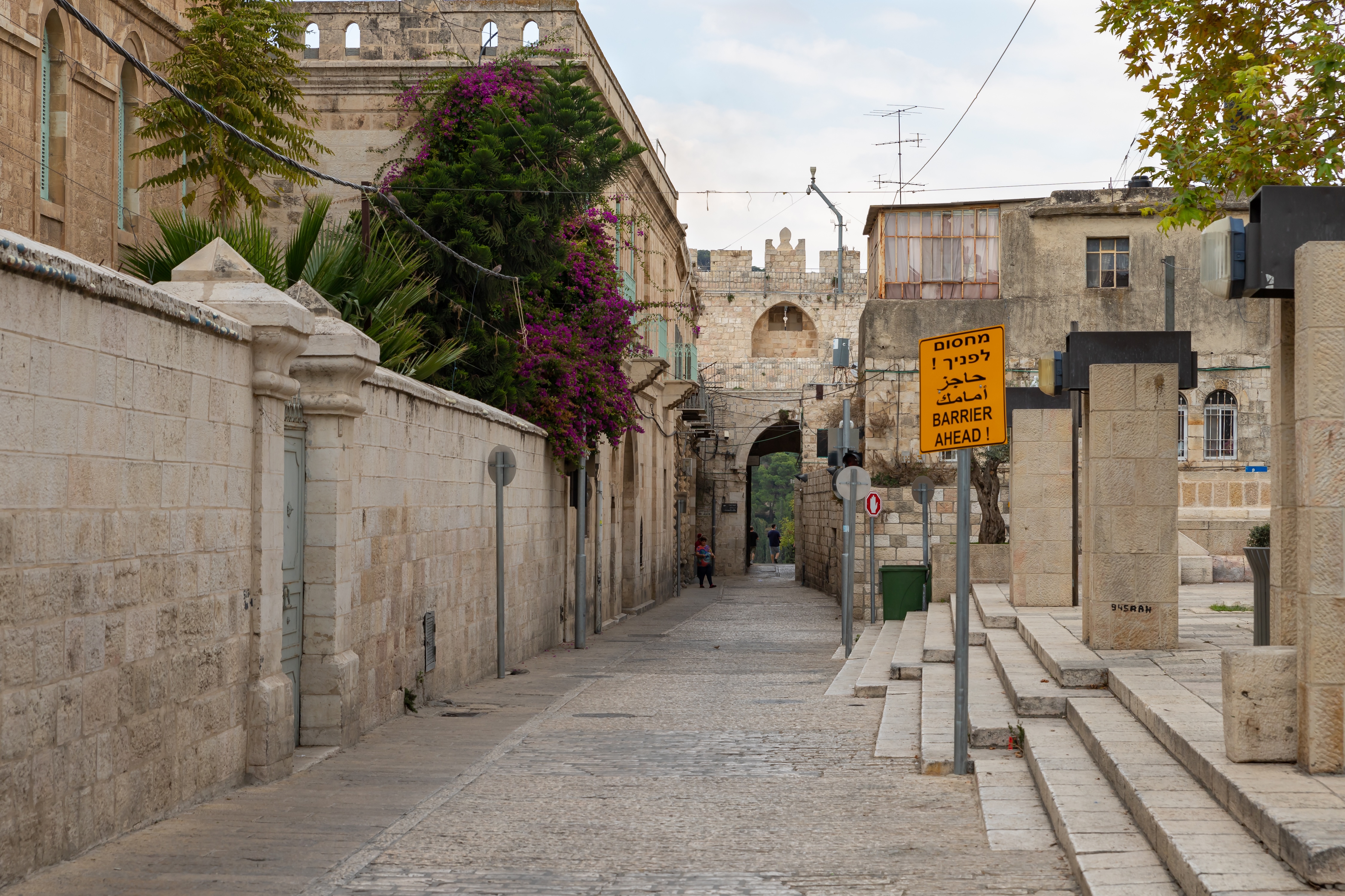 A picture of Lion's Gate Street from inside the Lions Gate. This street leads into Jerusalem's Old City.