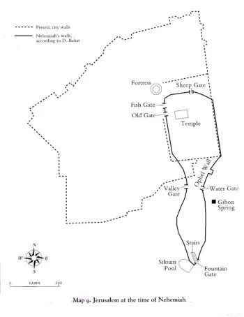 Map of Ancient Jerusalem during the time of Nehemiah