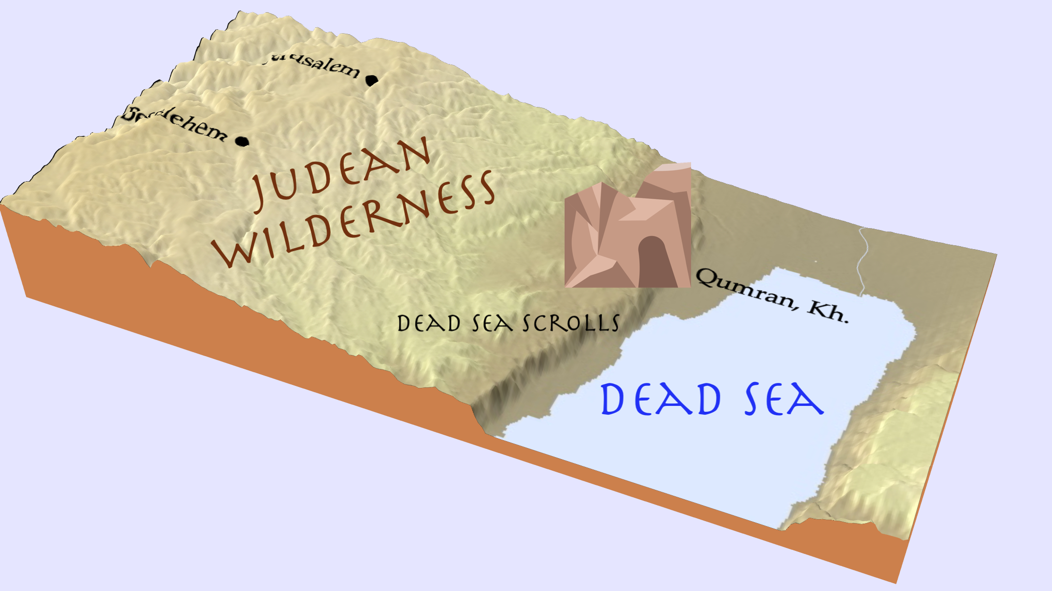 The Dead Sea Scrolls were located in caves around Qumran - a community of devout religious adherents in the Judaean Wilderness.