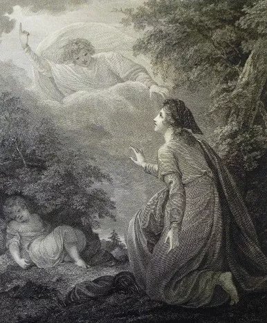 The Angel of the Lord answers Hagar's call in the desert.
