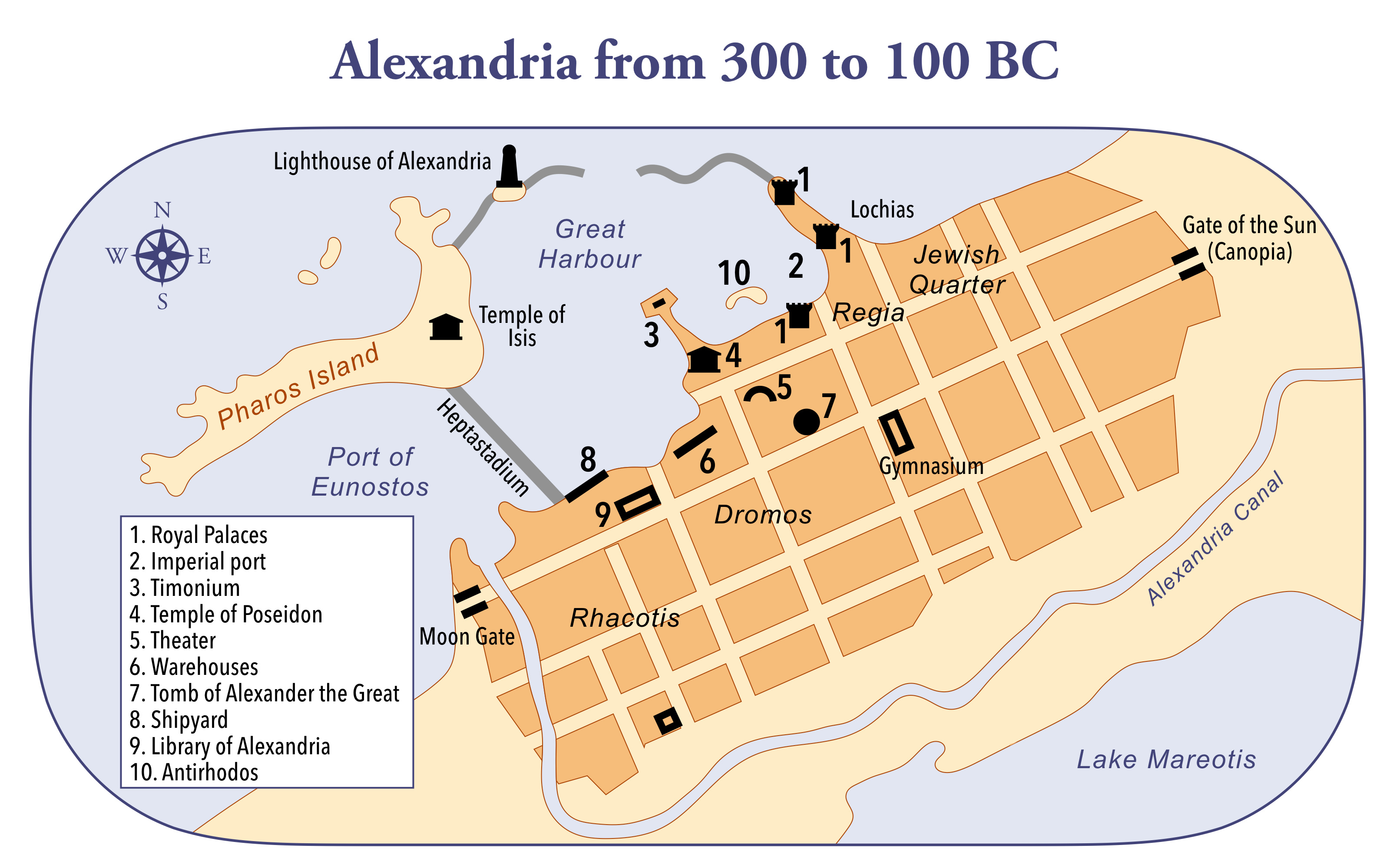 A city diagram of ancient Alexandria, Egypt - 