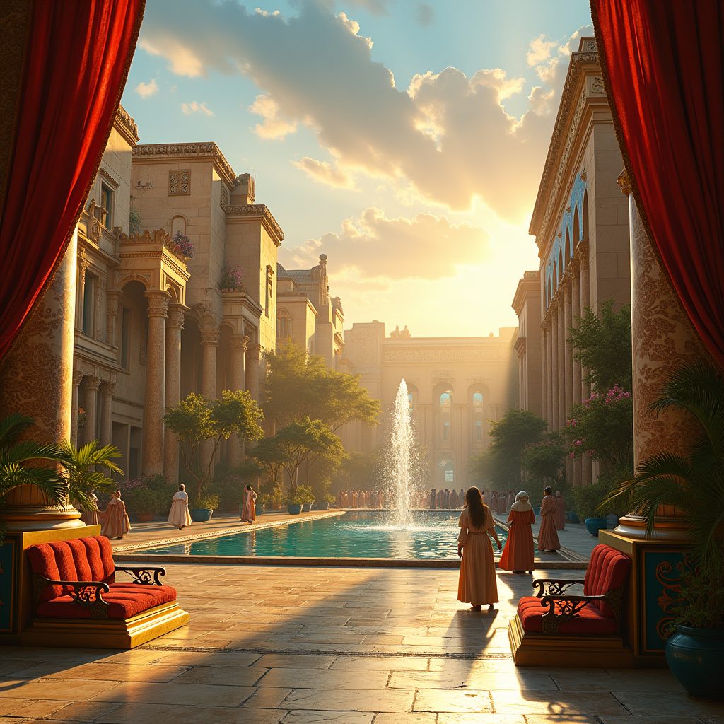 A depiction of the opulent ancient city of Sodom.